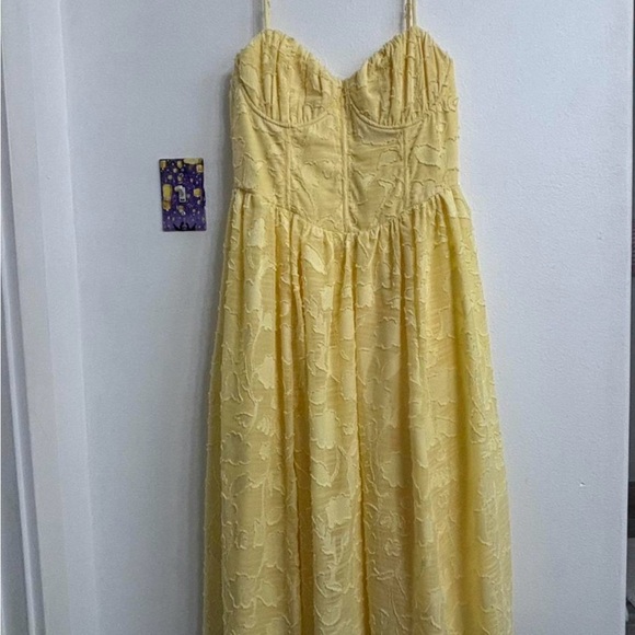 Jessica Simpson Dresses & Skirts - XL Jessica Simpson Corset Waist Yellow Dress NEVER WORN